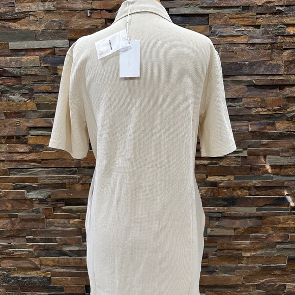 HELMUT LANG Waffle Polo Dress Size Small Color: Winter White - Picture 11 of 14